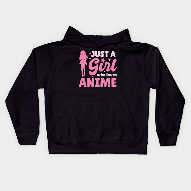 Womens Just A Girl Who Loves Anime Gift Anime Kids Hoodie by TheTeeBee